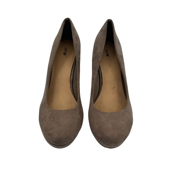 apt. 9 Taupe Kensington Platform Wedge Heels Size 9 Women's - Picture 3 of 9